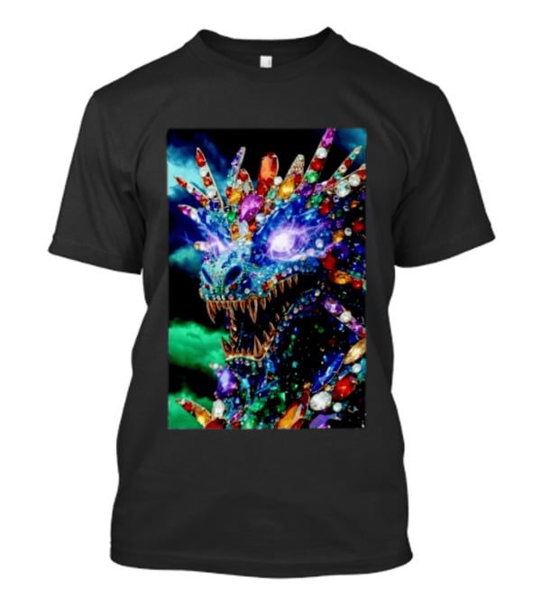 Dragon Crystal Psychedelic Gem Monster Multicolor Jewel Encrusted Creature T-Shirt