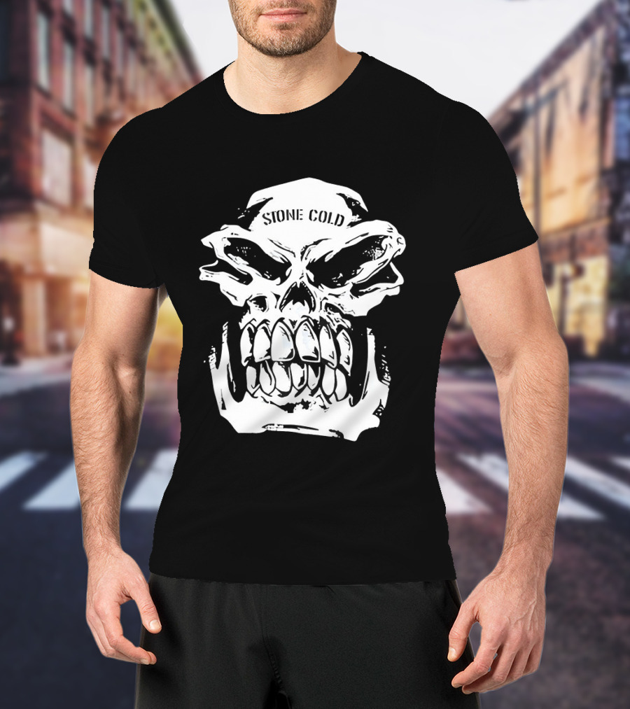 Stone Cold Steve Austin Hellraiser Skull Snow Wash T-Shirt