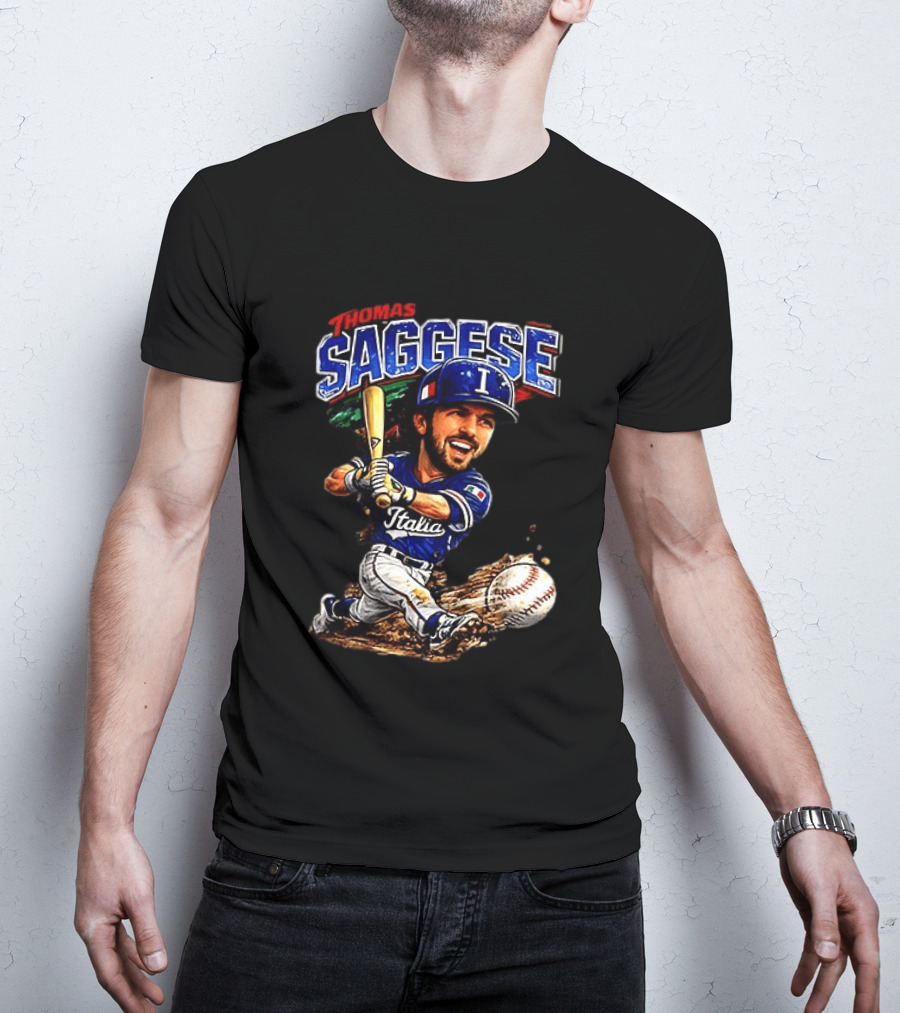 Thomas Saggese Italy Italia Baseball Classic Caricature T-Shirt
