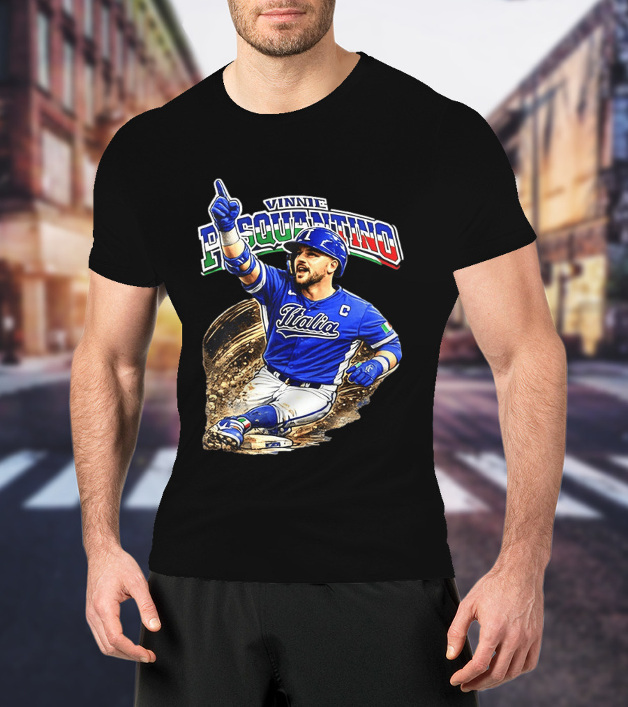 Vinnie Pasquantino Italy Baseball Classic Caricature Italia Jersey Celebration T-Shirt