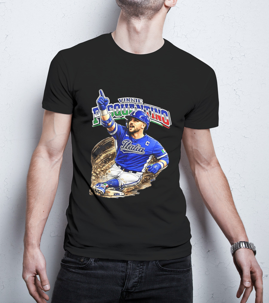 Vinnie Pasquantino Italy Baseball Classic Caricature Italia Jersey Celebration T-Shirt
