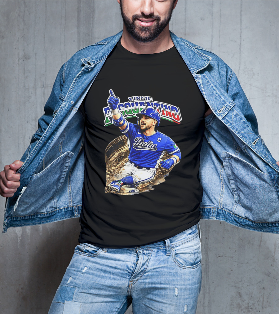 Vinnie Pasquantino Italy Baseball Classic Caricature Italia Jersey Celebration T-Shirt