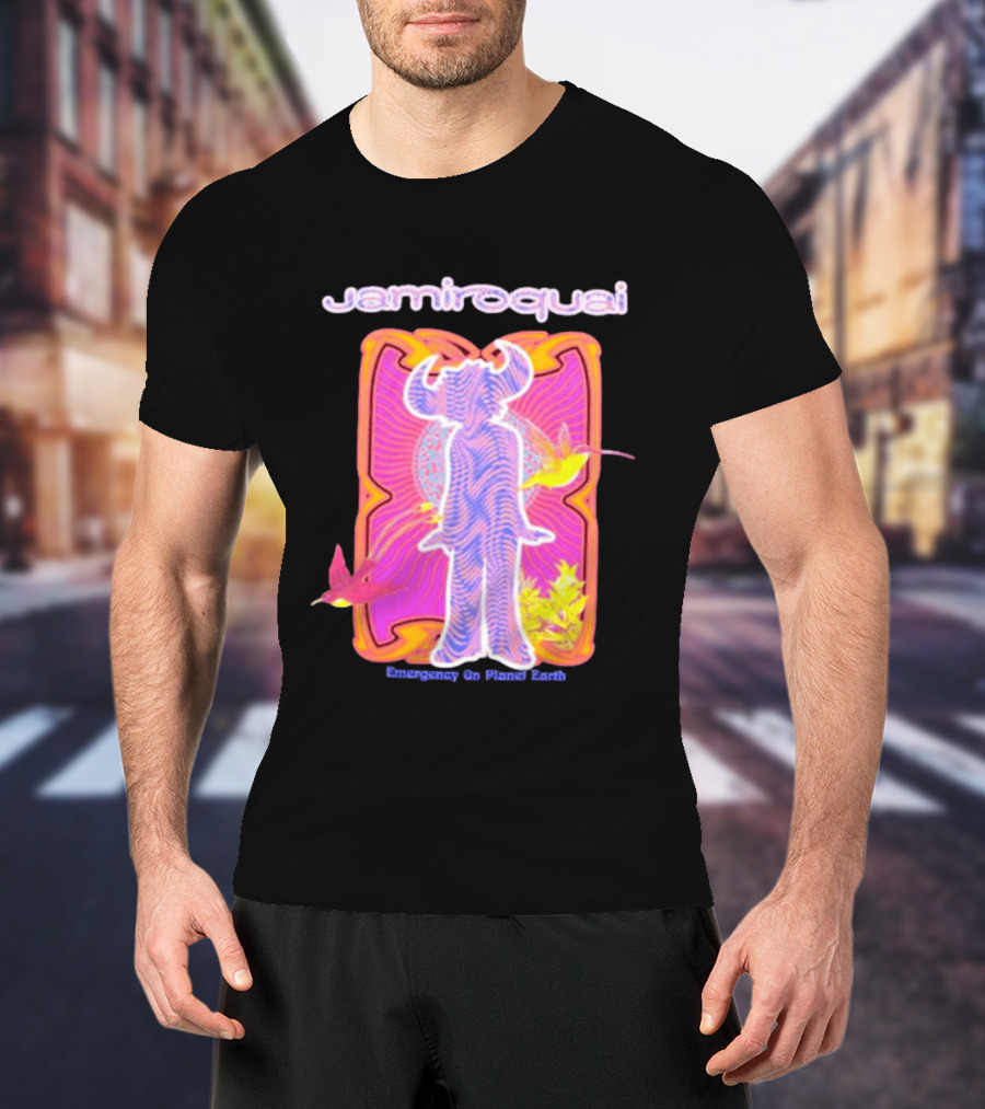 Jamiroquai Emergency On Planet Earth Psychedelic Vibrant Hummingbird T-Shirt