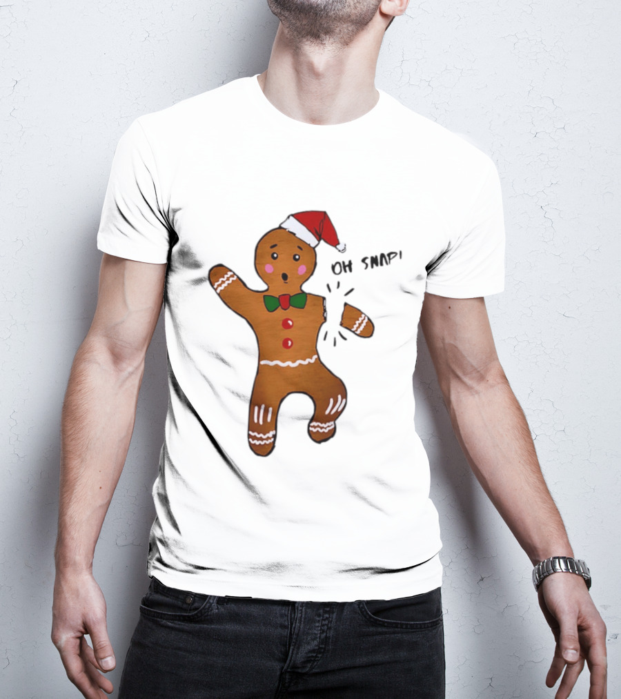 Gingerbread Man Oh Snap Broken Arm Christmas Humor T-Shirt