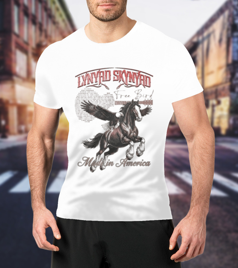 Lynyrd Skynyrd Free Bird Made In America Pegasus Flying T-Shirt
