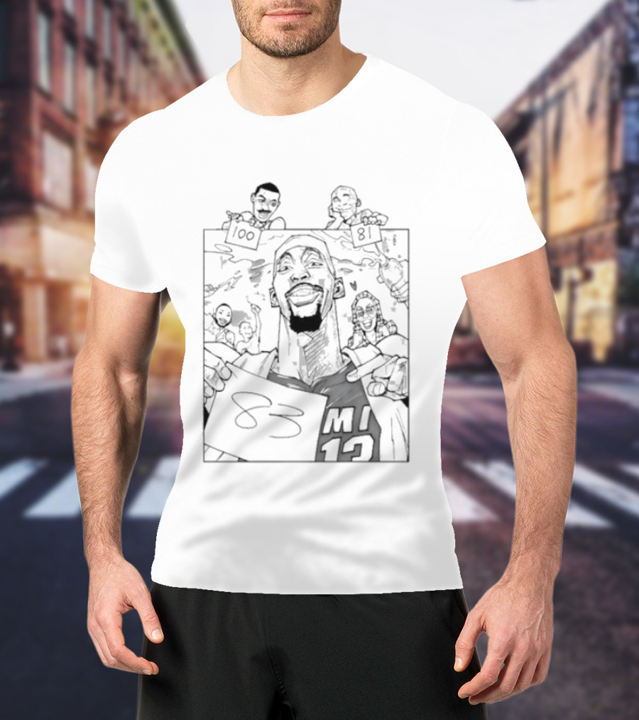 NBA Bam Adebayo 100 Wilt Chamberlain 81 Kobe Bryant 83 MI 13 Celebrate T-Shirt