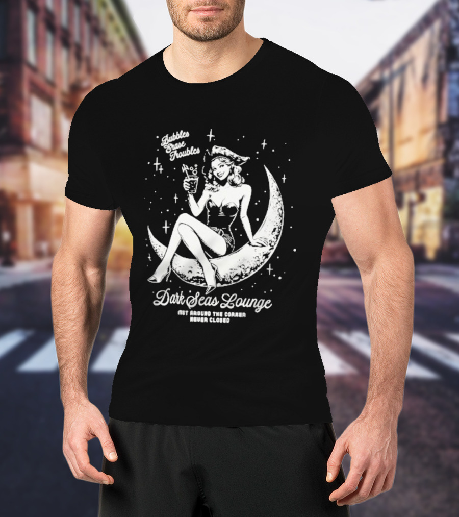Dark Seas Lounge Hot Since The Summer Moon Maiden Cosmic Cocktails T-Shirt