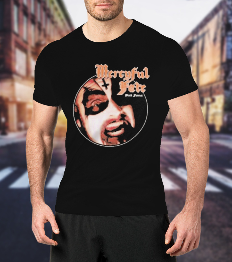 Mercyful Fate Black Funeral Face Paint Circle T-Shirt
