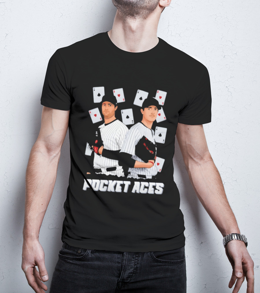 Max Fried Gerrit Cole New York Yankees MLB Pocket Aces Baseball Cards T-Shirt