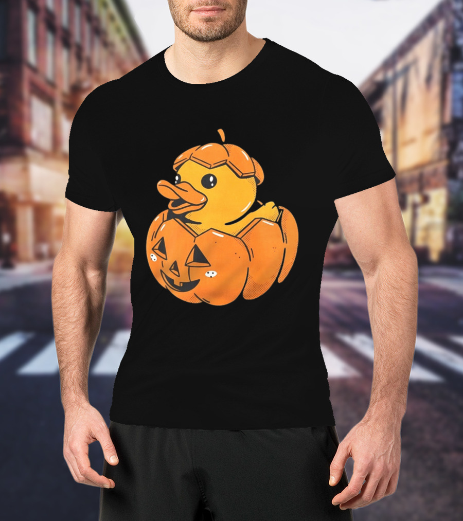 Rubber Duck Pumpkin Halloween Jack O' Lantern T-Shirt