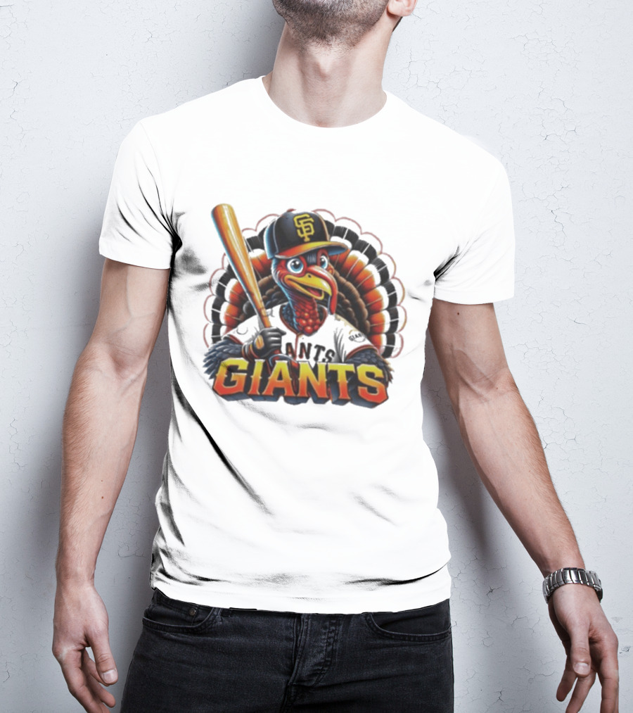 San Francisco Giants Thanksgiving Turkey Baseball T-Shirt