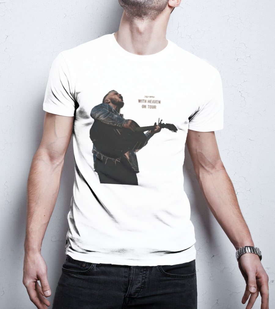 Zach Bryan Heaven On Top Photo Tour Denim Acoustic Performance T-Shirt
