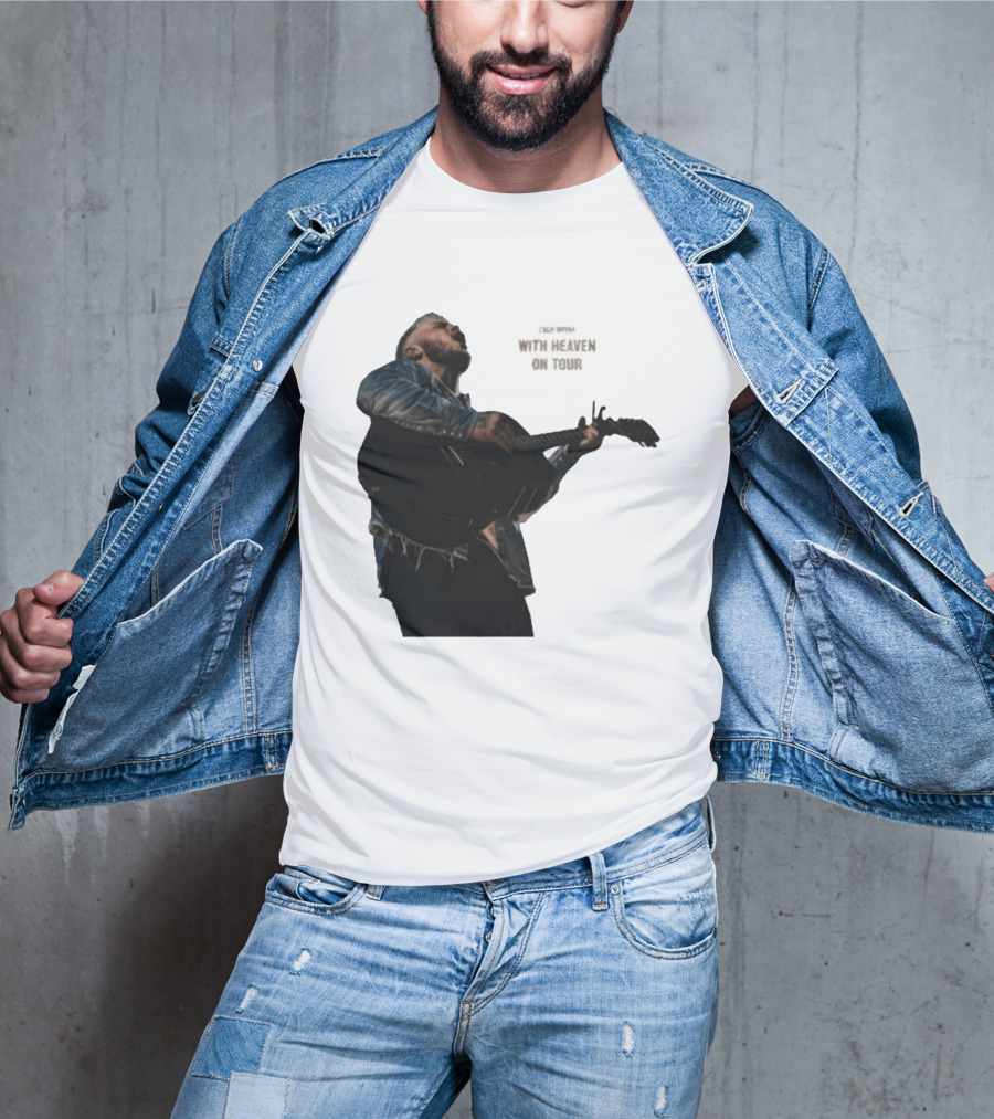 Zach Bryan Heaven On Top Photo Tour Denim Acoustic Performance T-Shirt