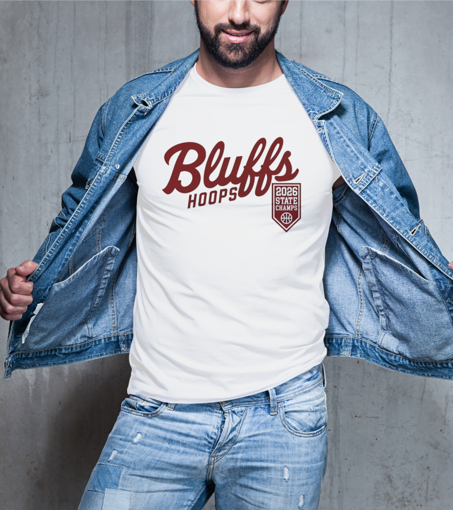 Bluffs Hoops 2026 State Champs Basketball Victory T-Shirt