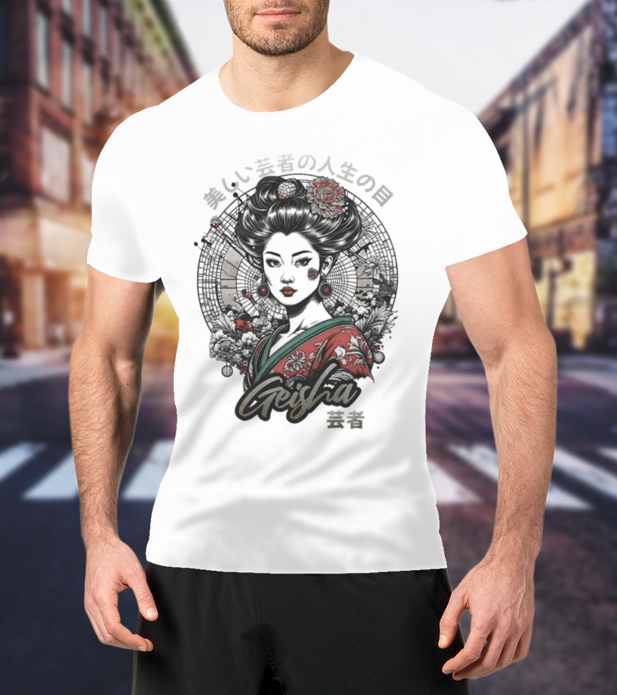 Urban Palm Trees Y2k Geisha Girl Tokyo Streets Fashion T-Shirt