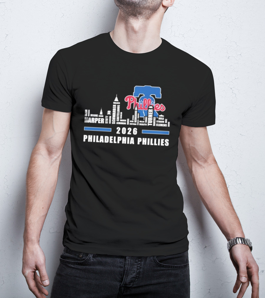 2026 Philadelphia Phillies Harper Philadelphia Skyline T-Shirt