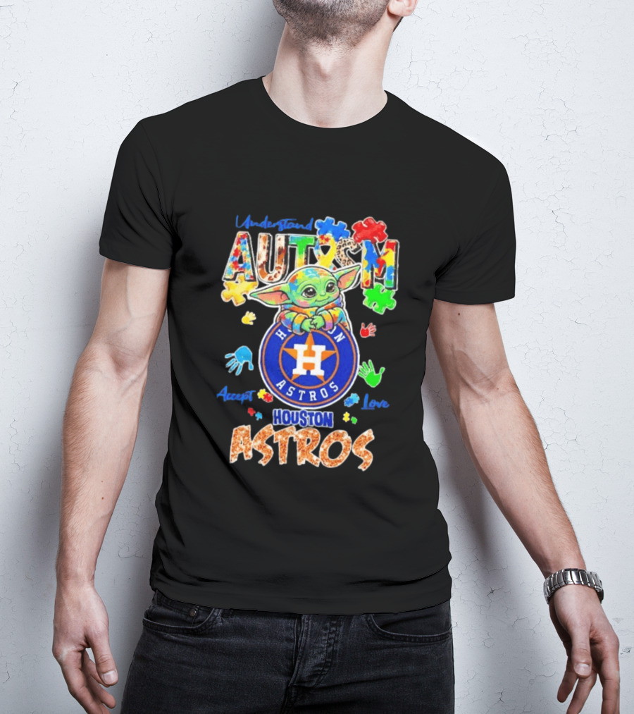 Understanding Autism Baby Yoda Houston Astros Accept Love T-Shirt