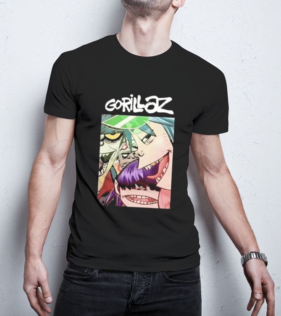 Gorillaz Cartoon Band Characters Art Comic T-Shirt