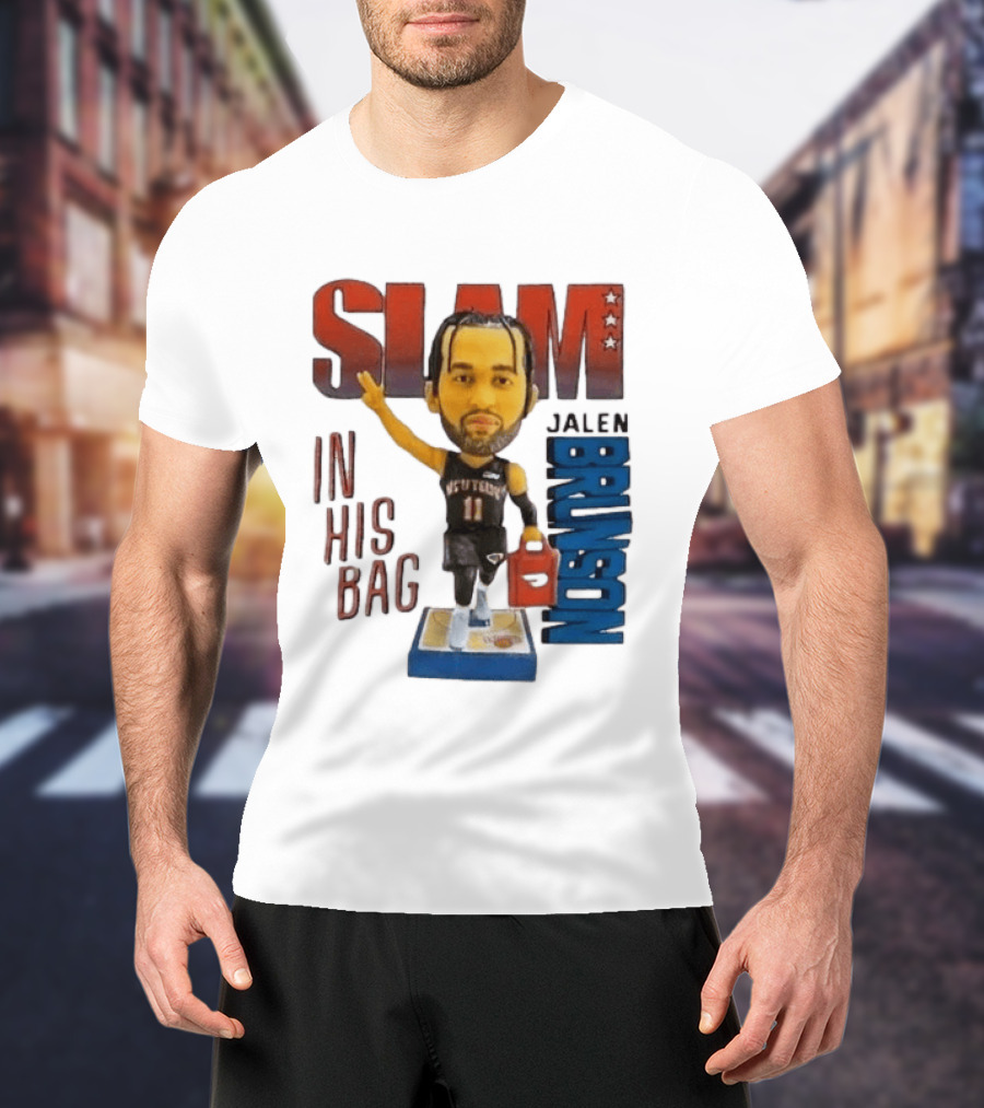 Slam Jalen Brunson In His Bag Basketball Figure 2026 T-Shirt