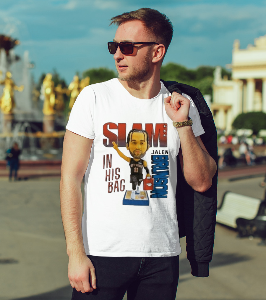 Slam Jalen Brunson In His Bag Basketball Figure 2026 T-Shirt