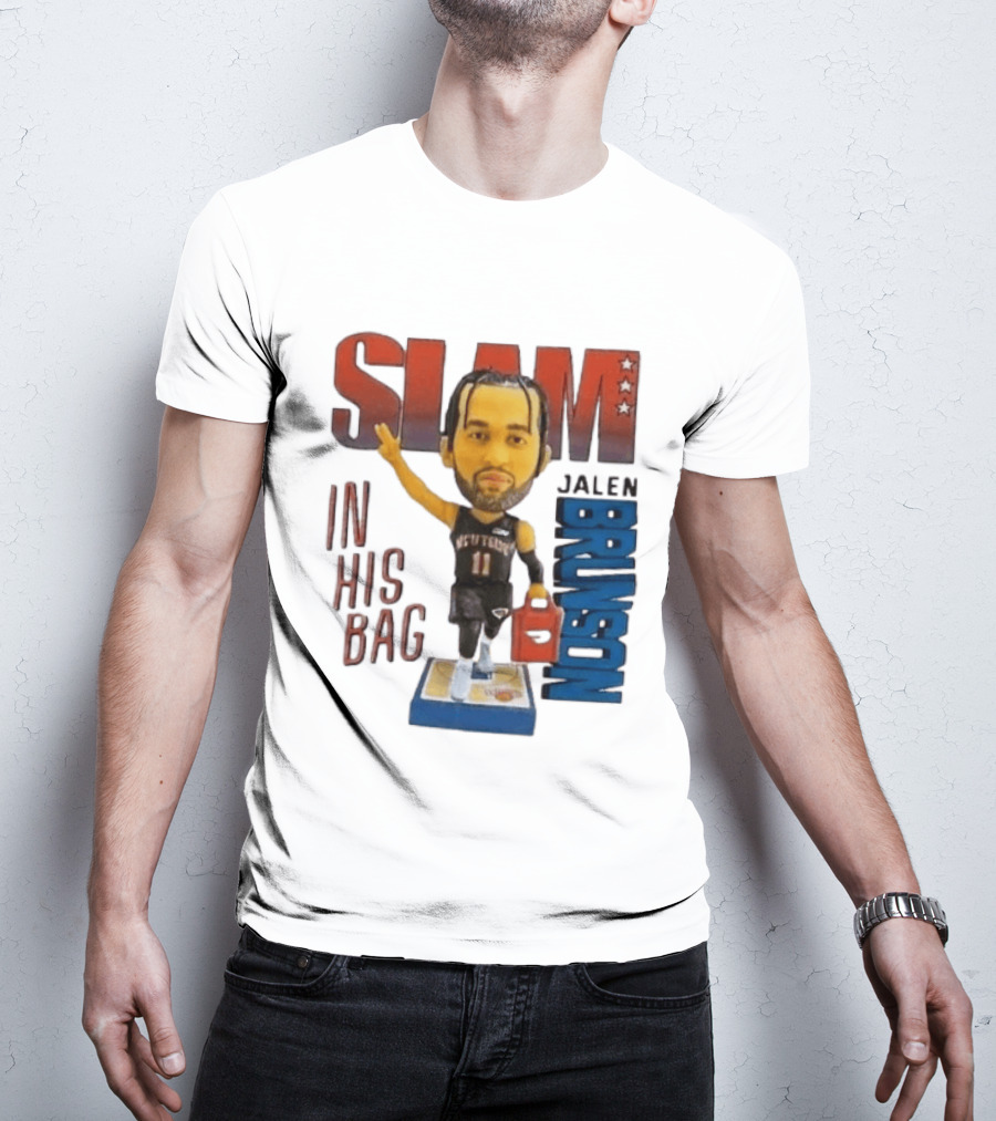 Slam Jalen Brunson In His Bag Basketball Figure 2026 T-Shirt