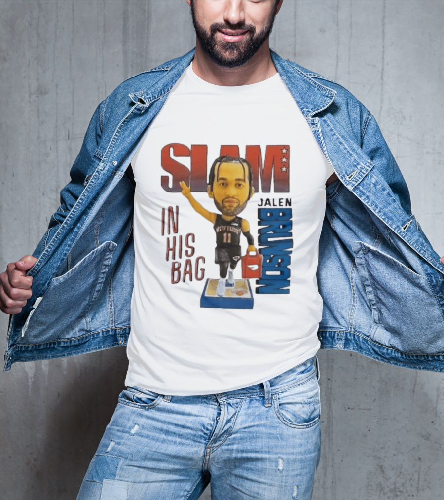 Slam Jalen Brunson In His Bag Basketball Figure 2026 T-Shirt