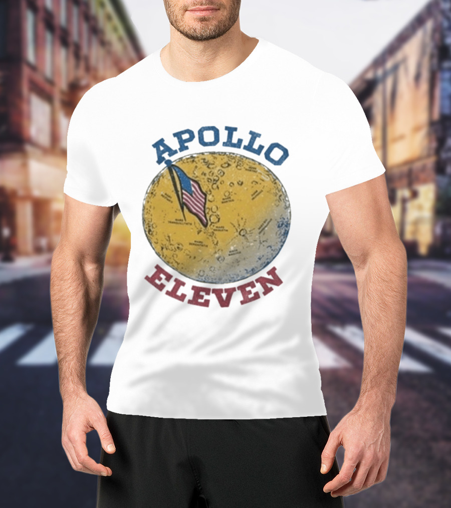 Apollo Eleven Moon Landing Map Flag Styles T-Shirt