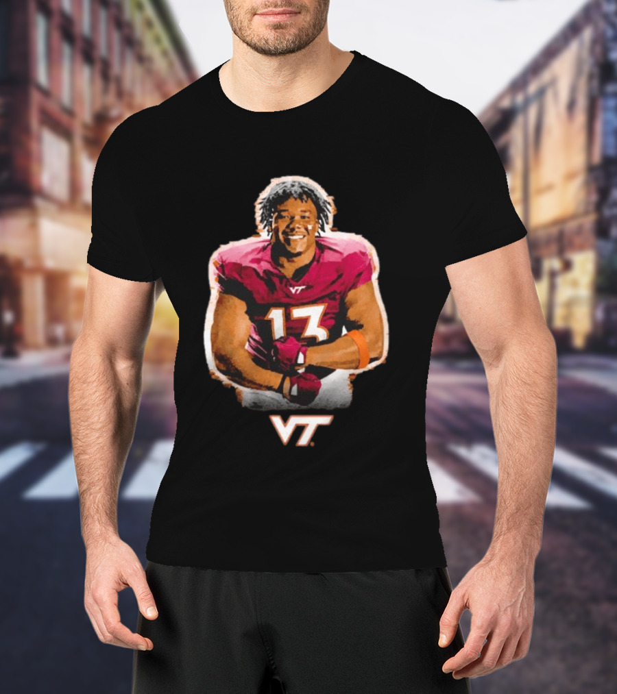 Kemari Copeland Virginia Tech Hokies VT Number 13 T-Shirt