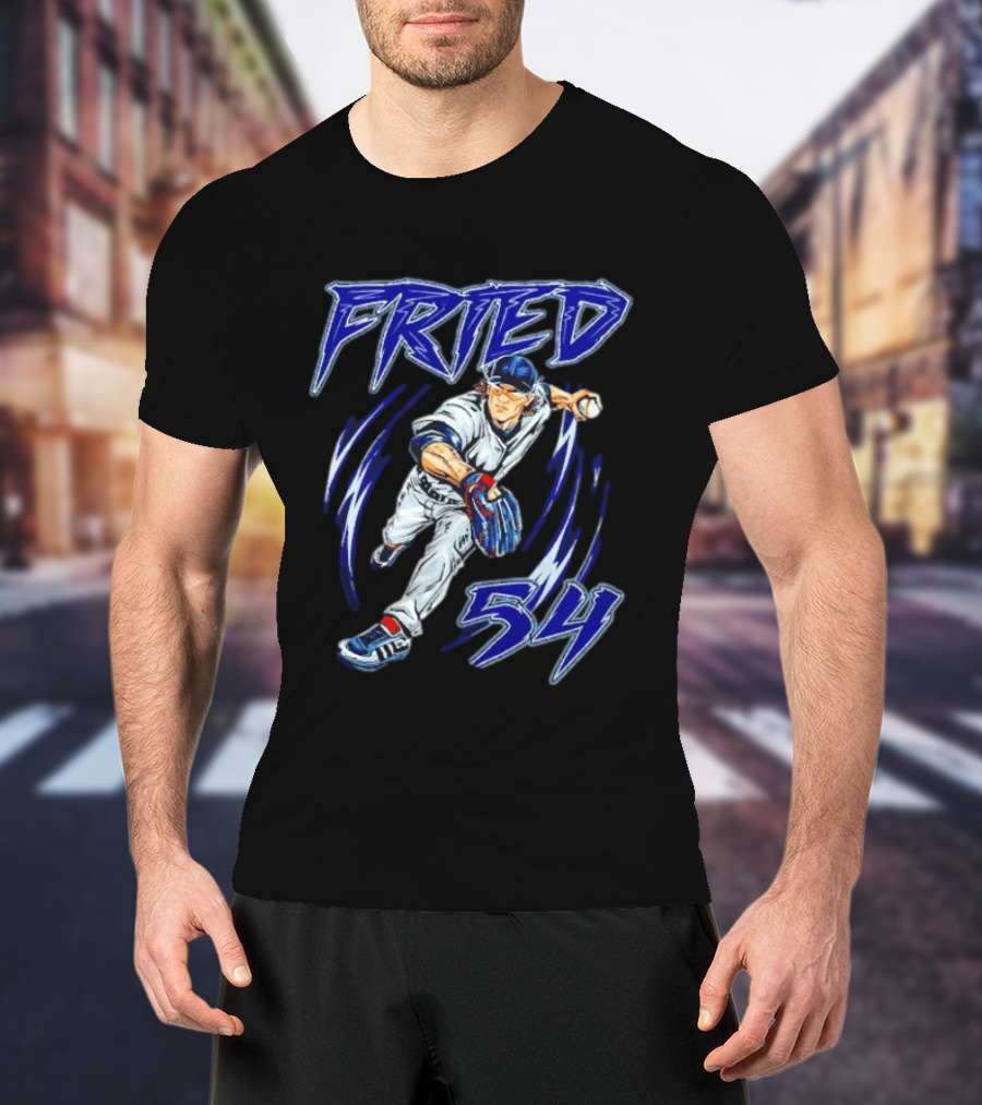 Fried 54 Blue Baseball Player Euphoria T-Shirt