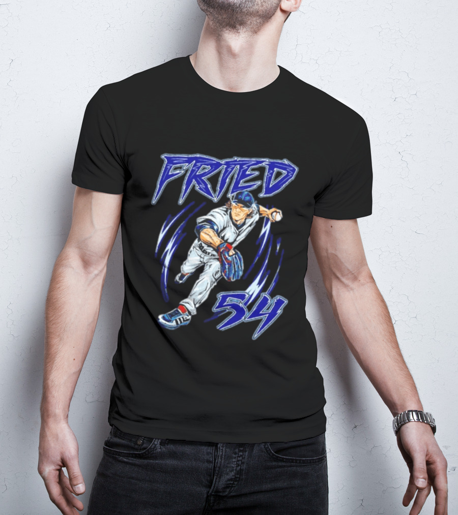 Fried 54 Blue Baseball Player Euphoria T-Shirt