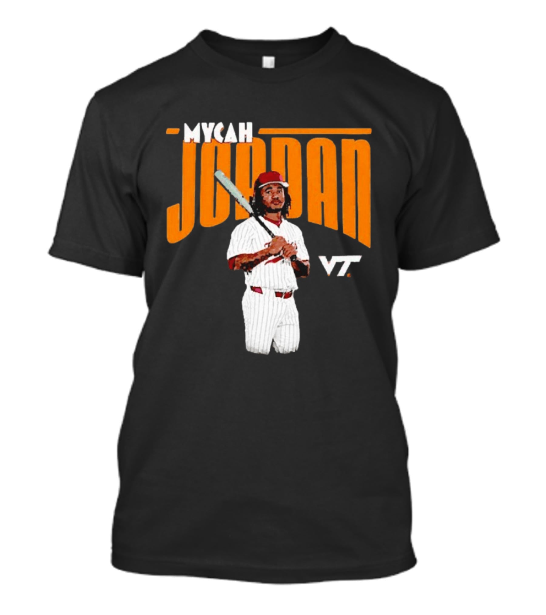 Mycah Jordan VT Baseball Virginia Tech Hokies Player T-Shirt