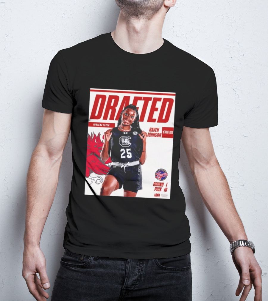 Raven Johnson Drafted Round 1 Pick 10 Indiana Fever WNBA 2026 T-Shirt