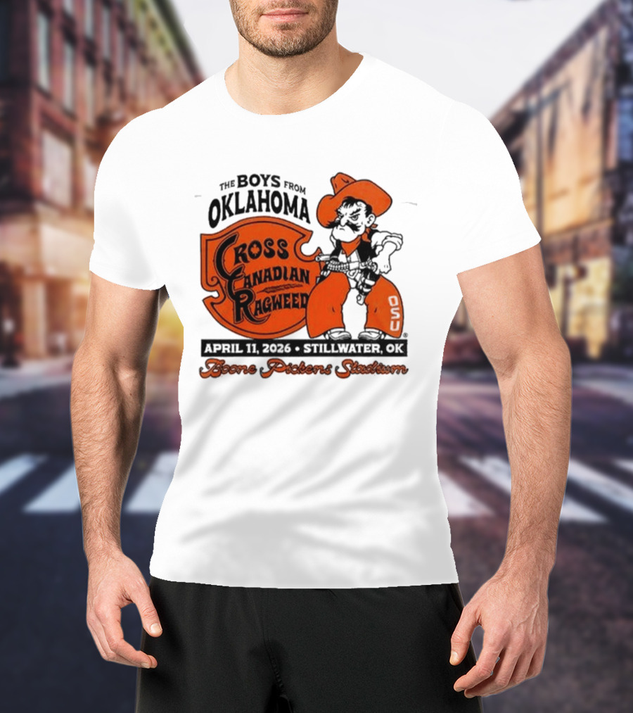 Oklahoma State Cowboys Cross Canadian Ragweed Tour 2026 Stillwater Boone Pickens Stadium T-Shirt