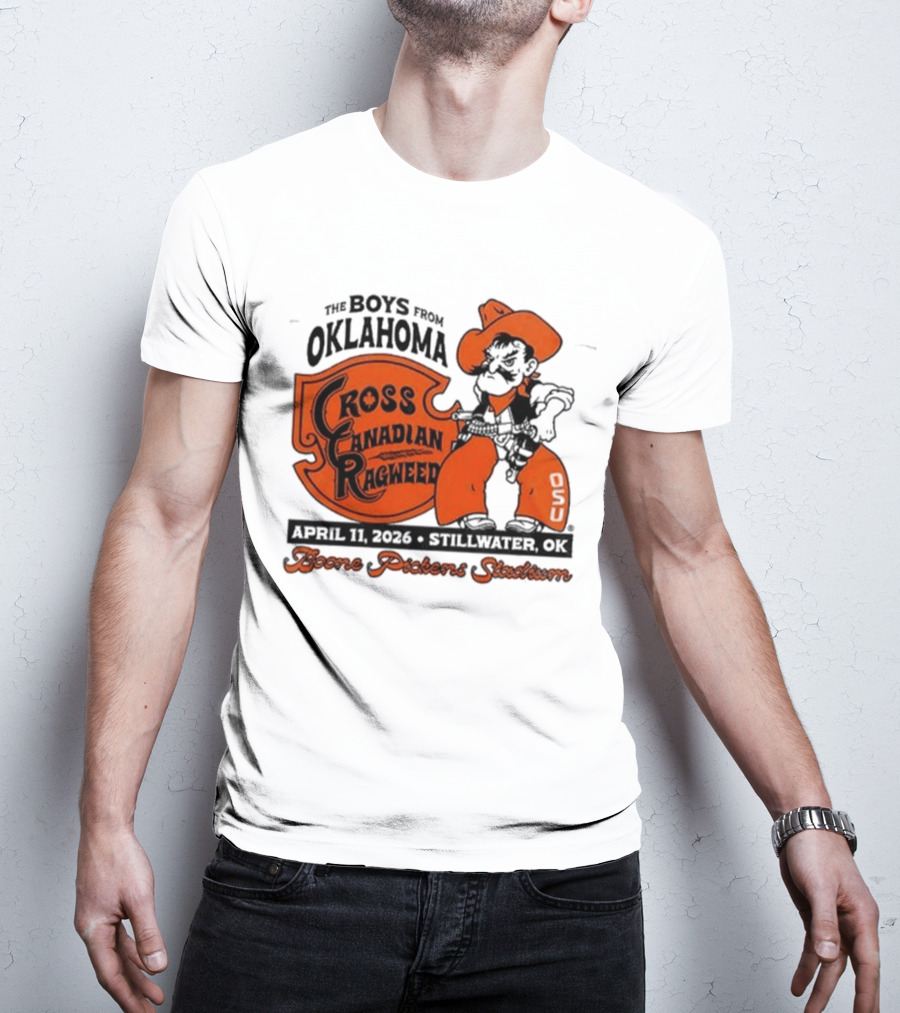 Oklahoma State Cowboys Cross Canadian Ragweed Tour 2026 Stillwater Boone Pickens Stadium T-Shirt