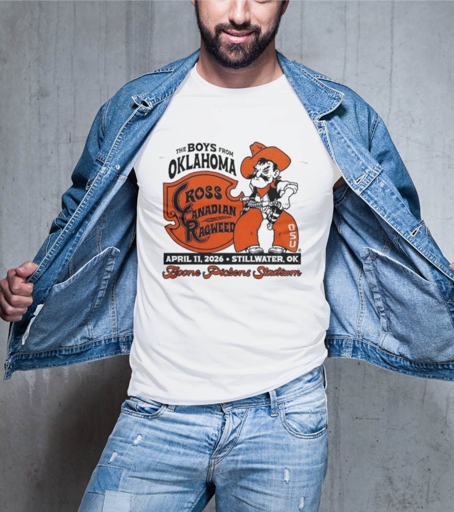 Oklahoma State Cowboys Cross Canadian Ragweed Tour 2026 Stillwater Boone Pickens Stadium T-Shirt