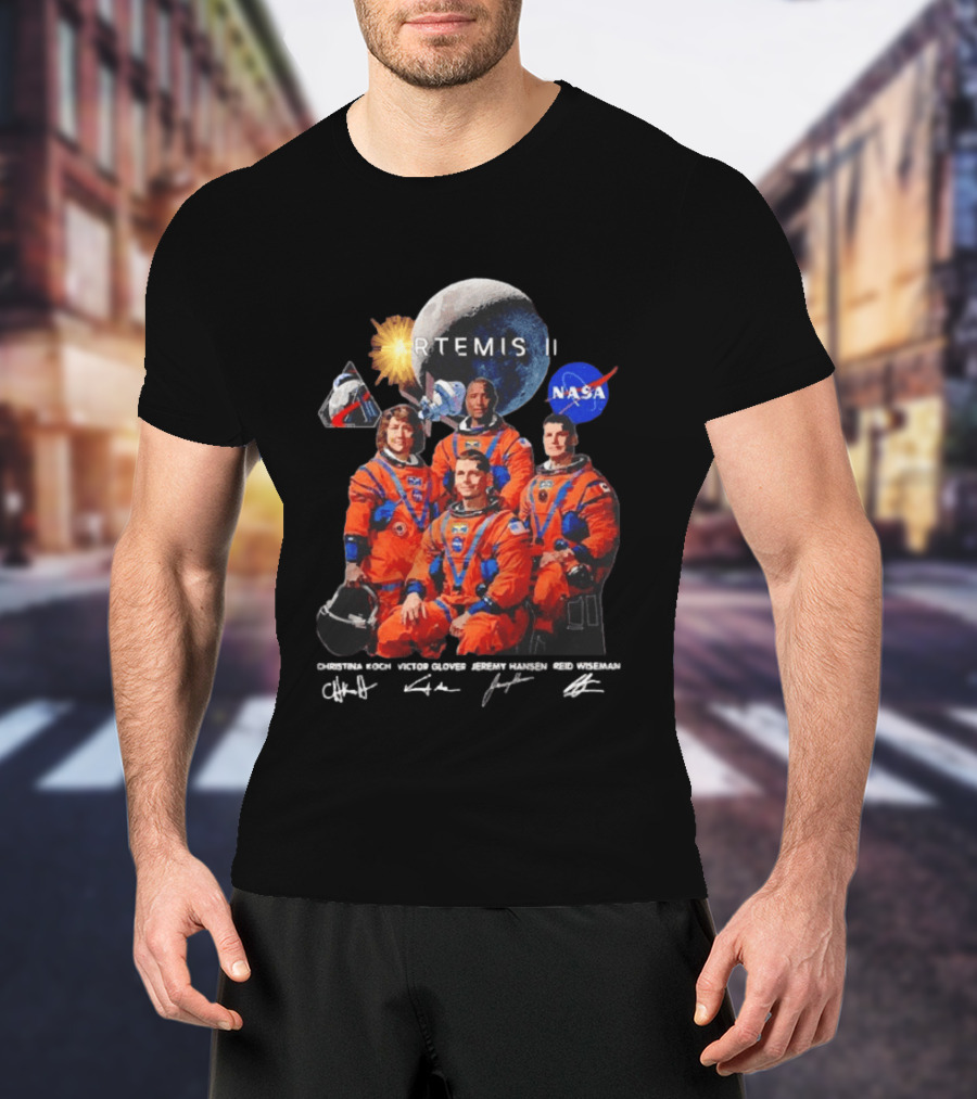 NASA Artemis II Christina Victor Jeremy Reid Astronaut Crew Moon Mission T-Shirt