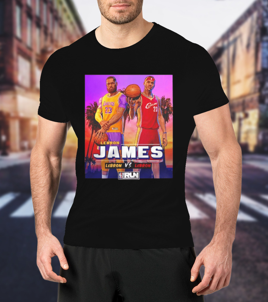 LeBron James Lakers Vs Cleveland The Run NBA Matchup T-Shirt