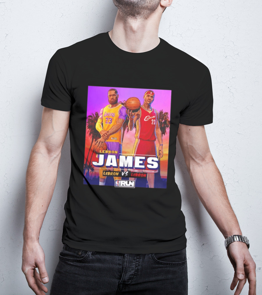 LeBron James Lakers Vs Cleveland The Run NBA Matchup T-Shirt