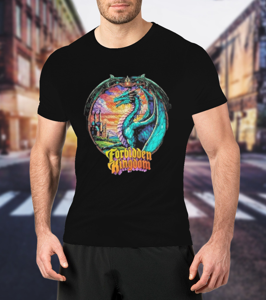 Forbidden Kingdom 2026 Divine Dragon Stained Glass Castle Fantasy T-Shirt