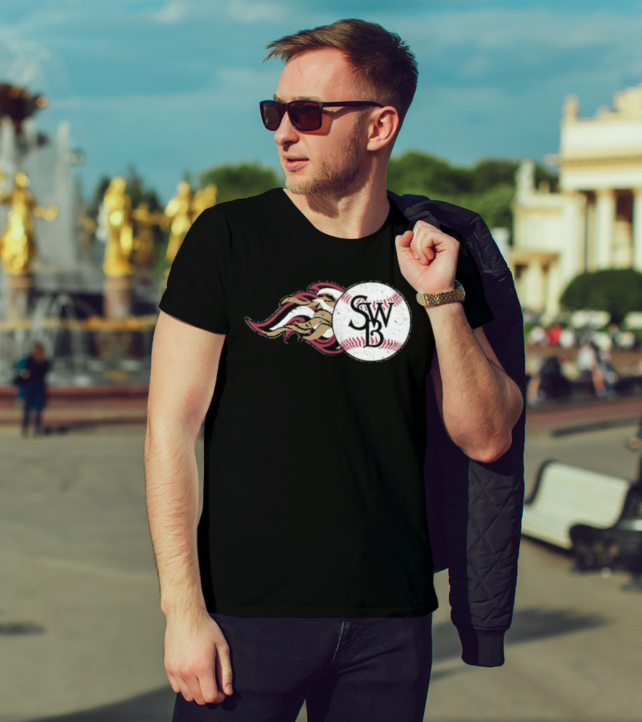 Scranton Wilkes Barre RailRiders SWB Baseball Fireball T-Shirt