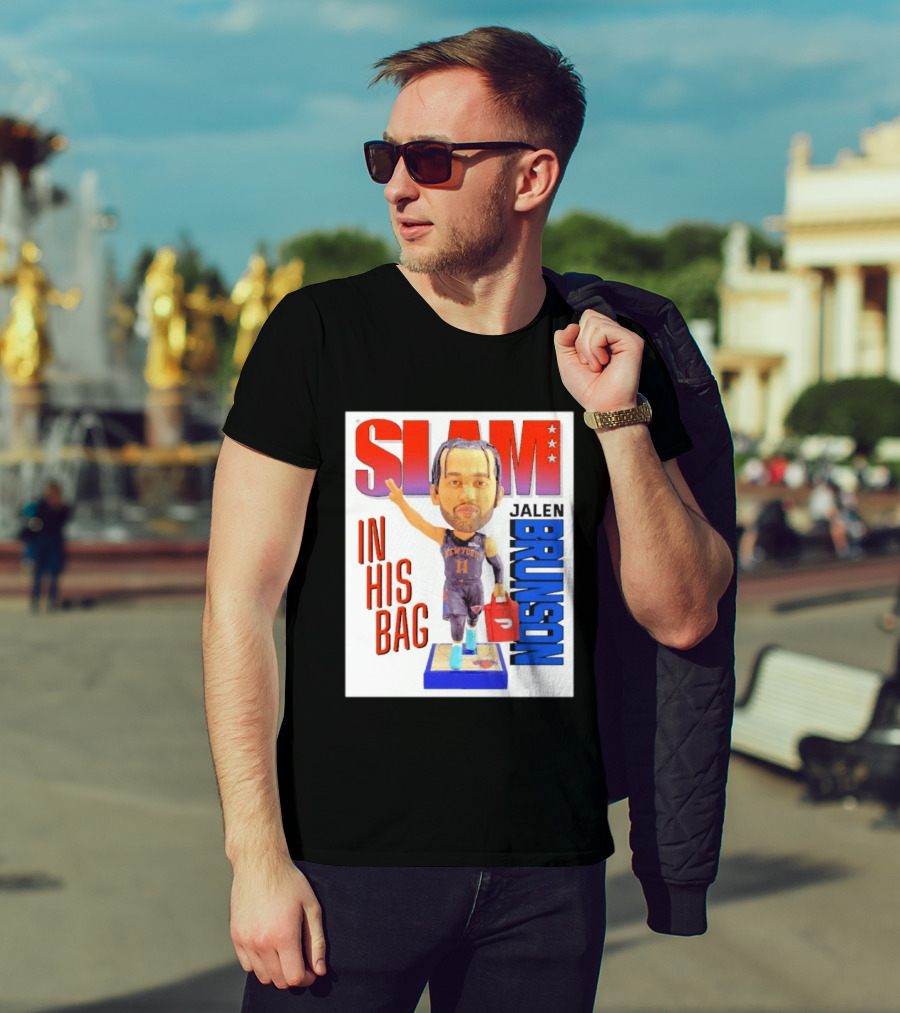 Slam Jalen Brunson New York Knicks In His Bag Big Bobblehead T-Shirt