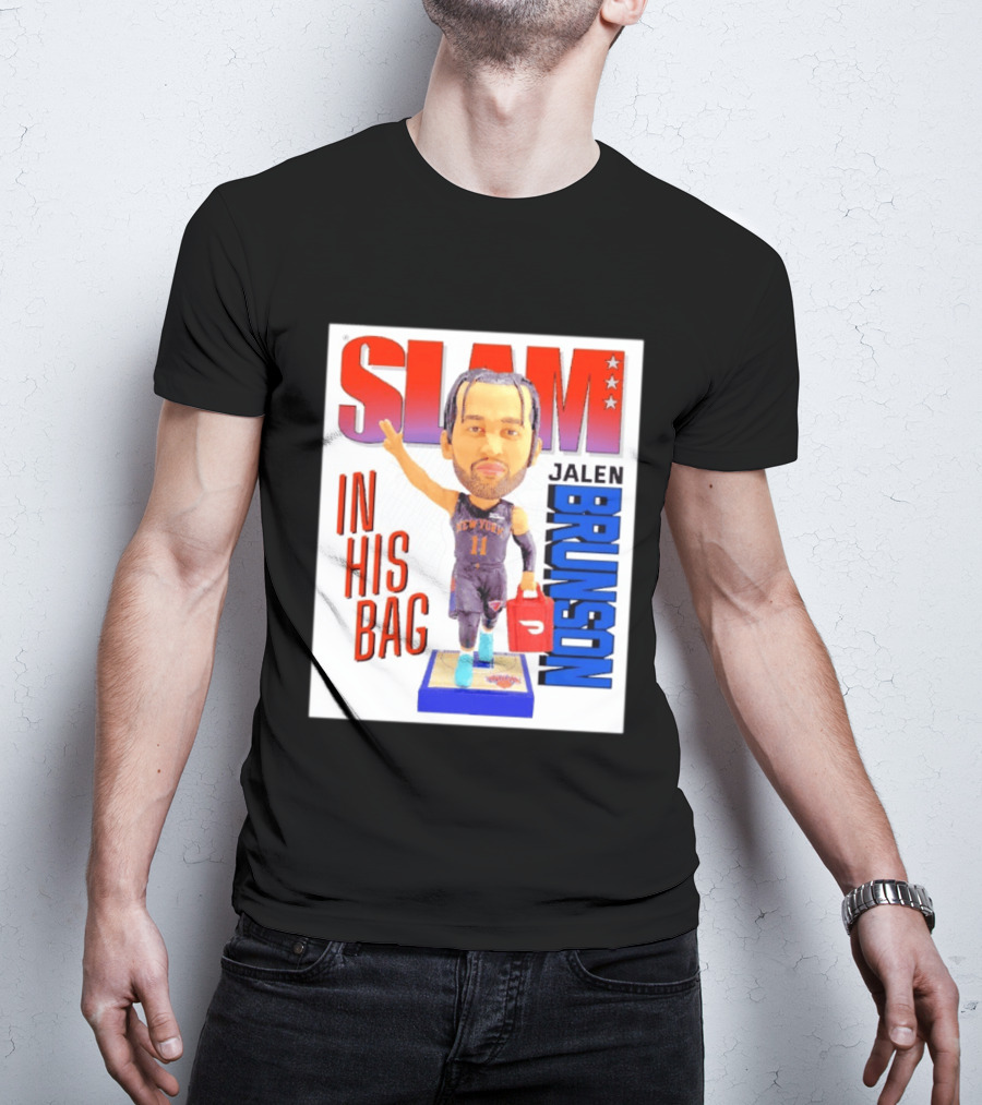 Slam Jalen Brunson New York Knicks In His Bag Big Bobblehead T-Shirt