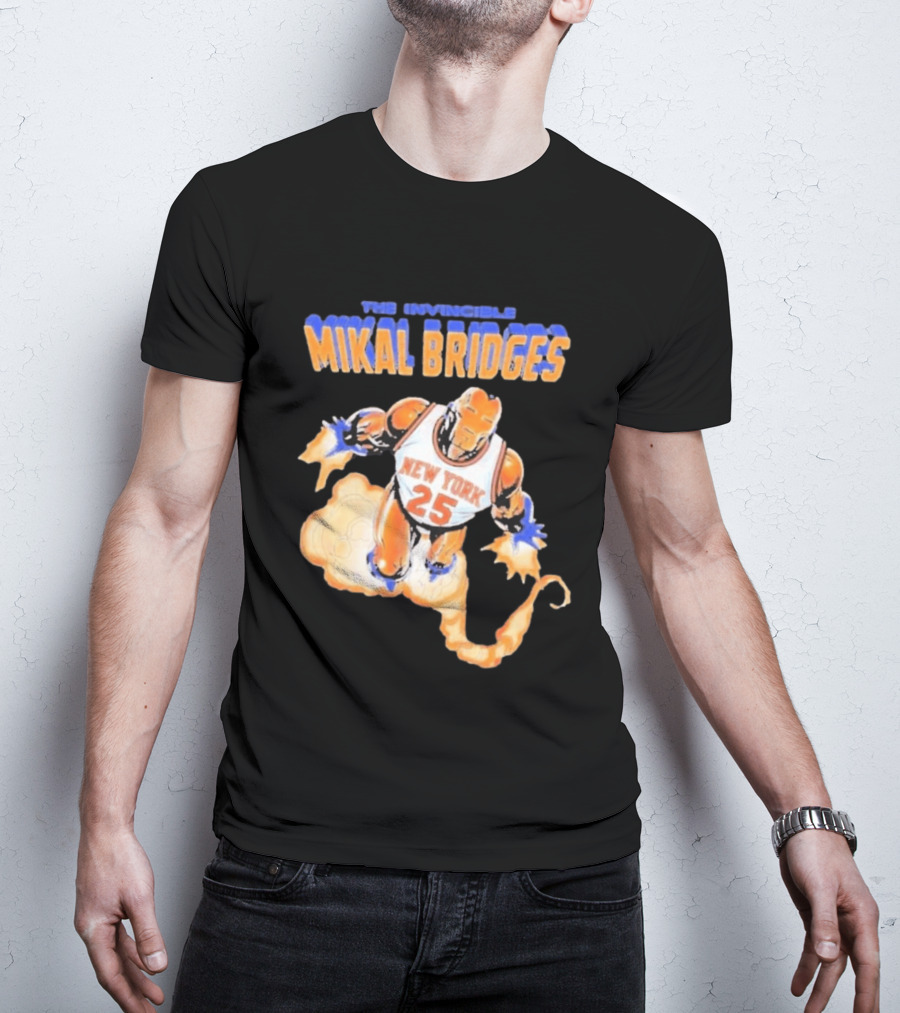 New York Knicks Mikal Bridges Iron Man 25 The Invincible T-Shirt