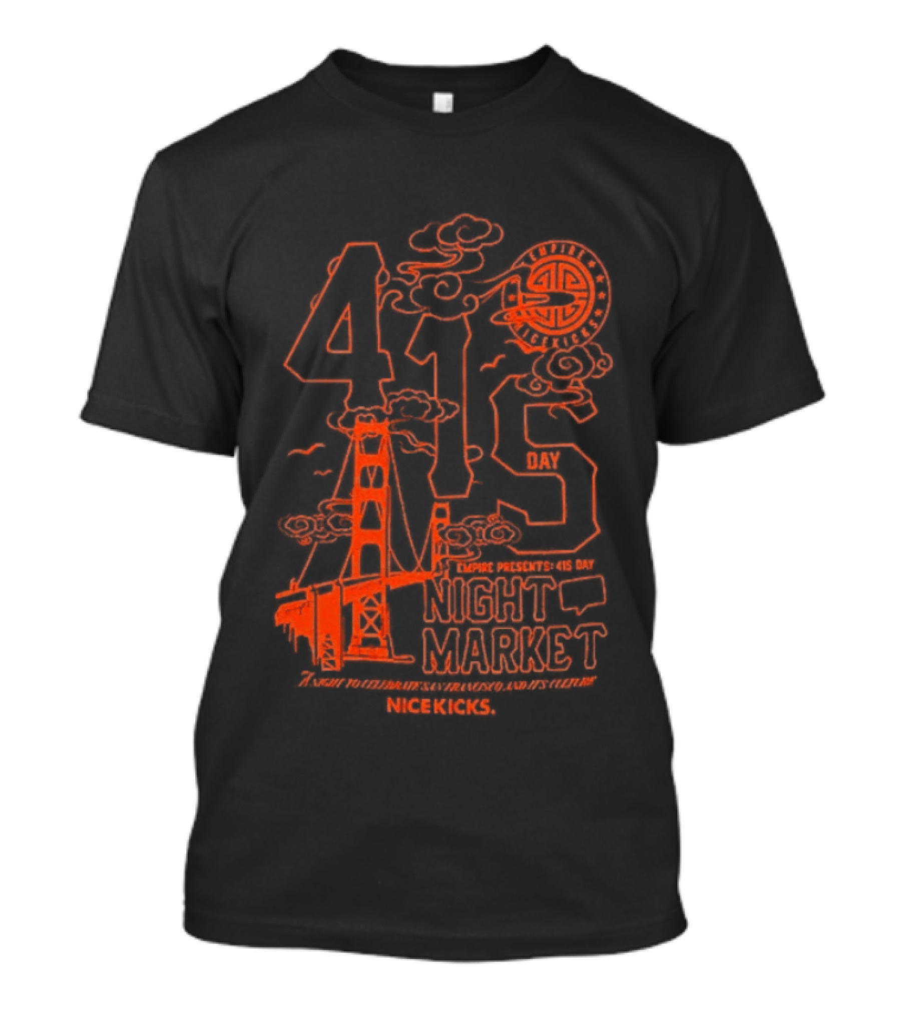 415 San Francisco Golden Gate Bridge Night Market Cityscape T-Shirt