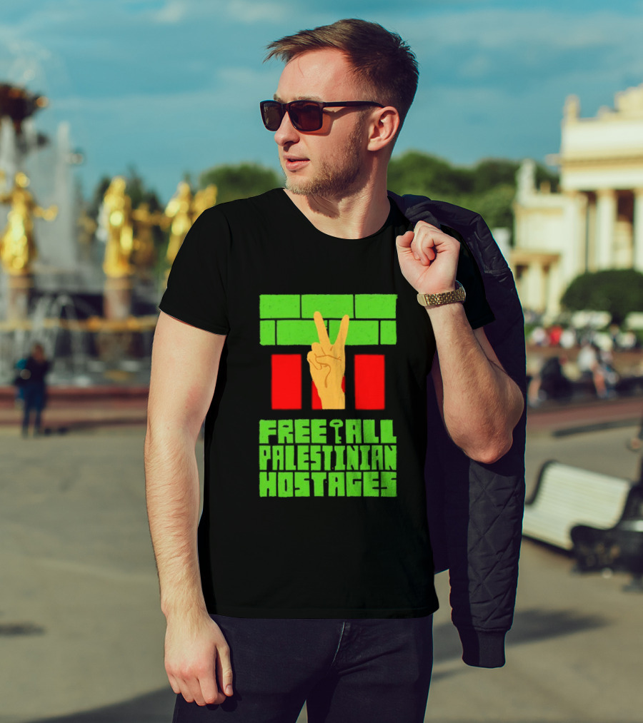 Celebrate Freedom Free All Palestinian Hostages Victory Hand T-Shirt
