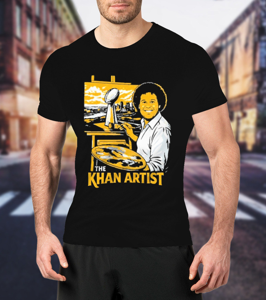 The Khan Artist Pittsburgh Draft Football Trophy Painter T-Shirt
