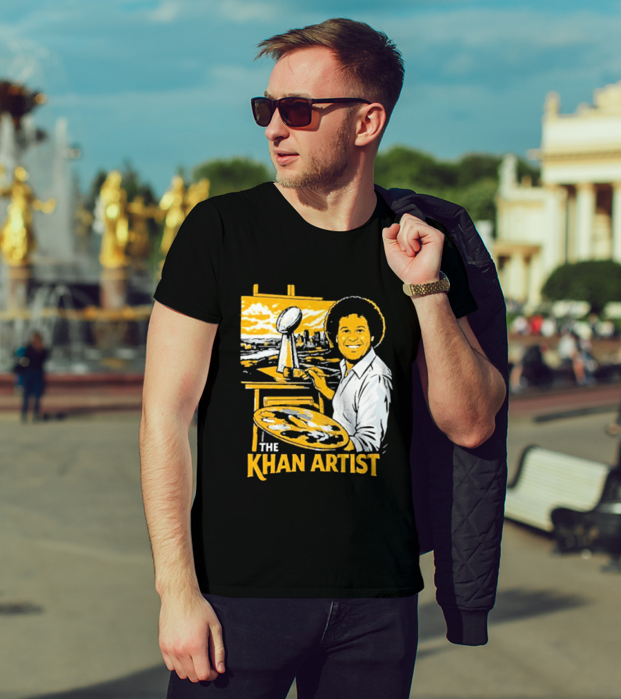 The Khan Artist Pittsburgh Draft Football Trophy Painter T-Shirt
