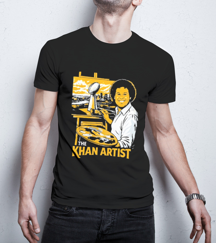 The Khan Artist Pittsburgh Draft Football Trophy Painter T-Shirt
