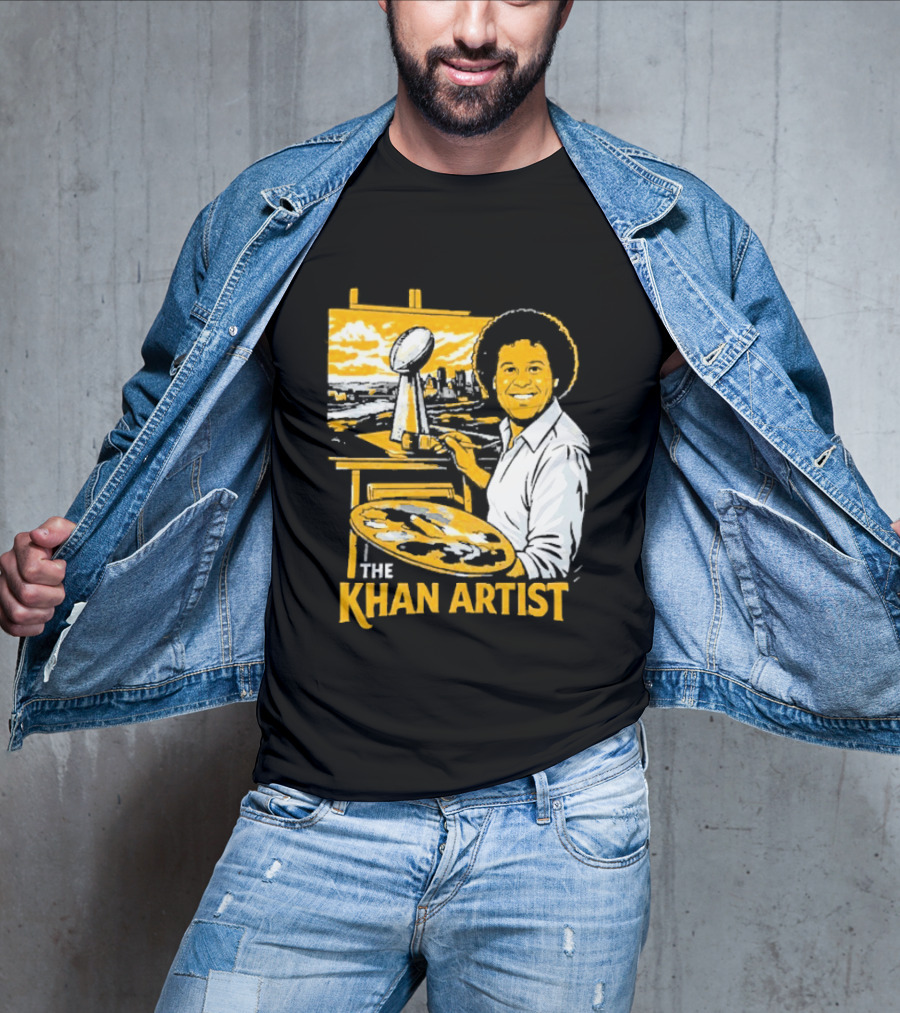 The Khan Artist Pittsburgh Draft Football Trophy Painter T-Shirt