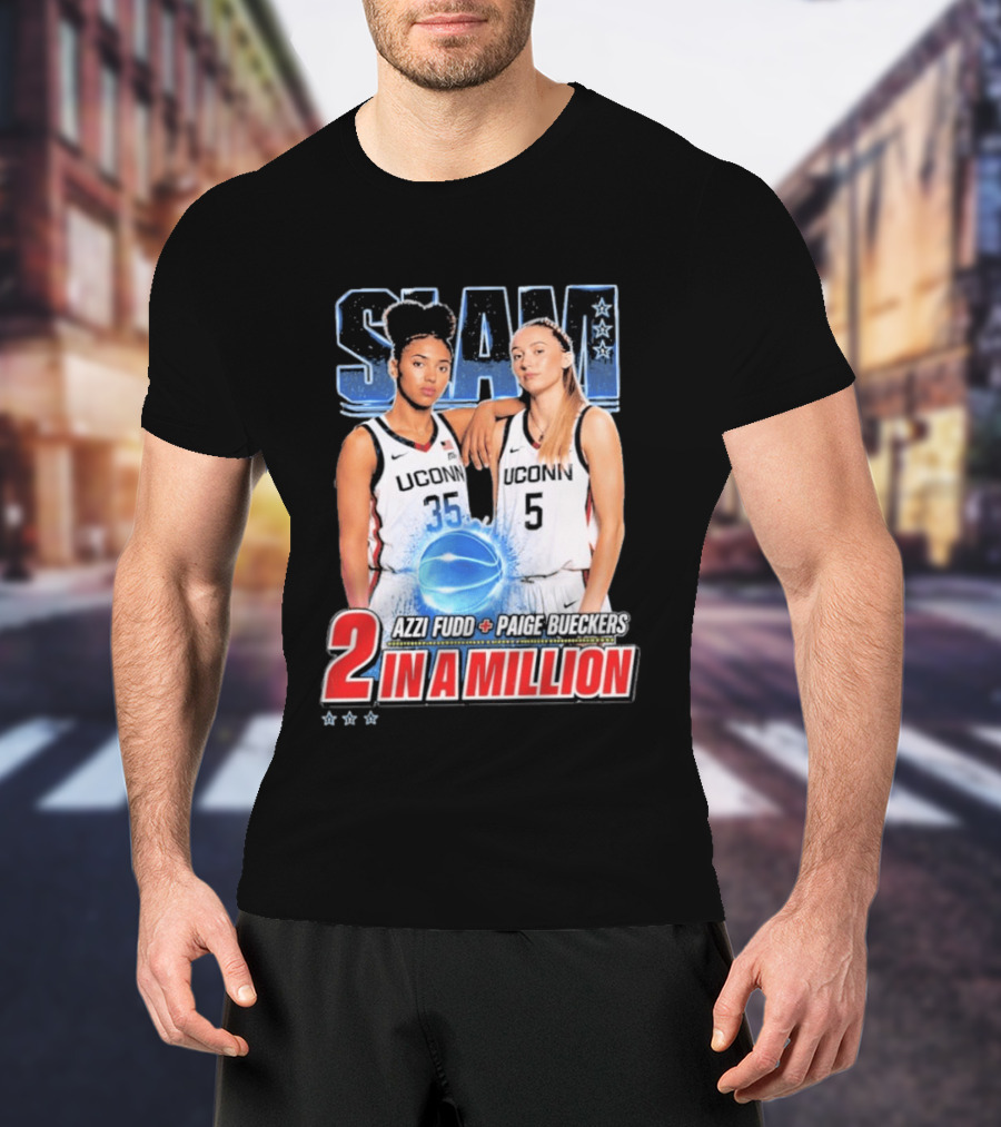 UConn Basketball Stars Paige Bueckers Azzi Fudd SLAM Two In A Million T-Shirt